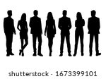 set of vector silhouettes of ... | Shutterstock .eps vector #1673399101