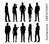set of vector silhouettes of ... | Shutterstock .eps vector #1687670347
