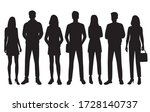 set of vector silhouettes of ... | Shutterstock .eps vector #1728140737