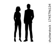 vector silhouettes of  man and... | Shutterstock .eps vector #1745796134