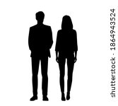 vector silhouettes of  man and... | Shutterstock .eps vector #1864943524