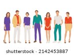  set of young men and women ... | Shutterstock .eps vector #2142453887
