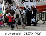 Small photo of Ukrainian immigrants arrive at Tel Aviv Inter' Airport on February 20, 2022. Dozens of new immigrants from Ukraine arrived in Israel as tensions on the frontier between Ukraine and Russia.