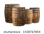 Background Oak Barrels Set In A ...