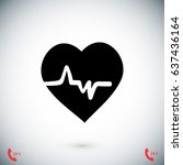 heart cardiology icon    vector ... | Shutterstock .eps vector #637436164
