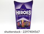 Small photo of Norway 3 may 2023: Cadbury Heroes Dairy Milk Wispa Fudge Eclairs Crunchie bits Twirl and Dairy milk caramel Dinky Decker and Creme Egg Twisted chocolate collections from England