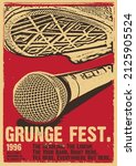 grunge festivl gig poster flyer ... | Shutterstock .eps vector #2125905524