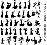 Big Set Of Silhouettes Of...