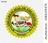 emblem of nevada  state of usa. ... | Shutterstock .eps vector #1083159374