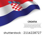 wave flag of croatia on white... | Shutterstock .eps vector #2116228727