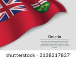 Wave flag of Ontario is a region of Canada. Banner or ribbon vector template