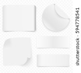 set of white realistic sale... | Shutterstock .eps vector #594778541