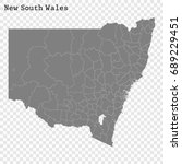 High Quality map of New South Wales is a state of Australia, with borders of the Local government areas