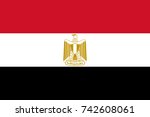 simple flag of egypt. egyptian... | Shutterstock .eps vector #742608061