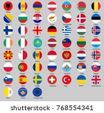 set of round buttons with flags ... | Shutterstock .eps vector #768554341