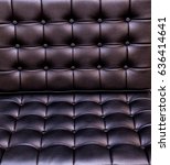 Small photo of Leather Surface of Black Sofa Chair, Buttons on the Rexine