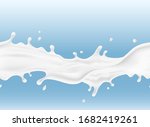 milk splash seamless pattern.... | Shutterstock .eps vector #1682419261