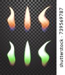 Realistic Colorful Flames With...