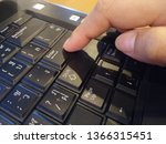 female office worker typing on... | Shutterstock . vector #1366315451