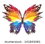Grunge Rainbow Butterfly
