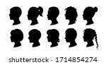 kids silhouettes collection.... | Shutterstock .eps vector #1714854274