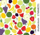 seamless pattern from fruits | Shutterstock . vector #176868251