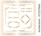 golden ornamental decoration... | Shutterstock .eps vector #672219661