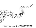 halloween flying bats.... | Shutterstock .eps vector #710772577