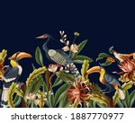 border with birds and tropical... | Shutterstock .eps vector #1887770977