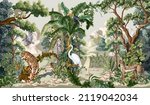 jungle landscape with animals.... | Shutterstock .eps vector #2119042034