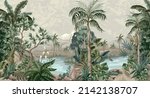 jungle landscape with river and ... | Shutterstock .eps vector #2142138707