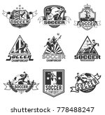 set of monochrome soccer badges ... | Shutterstock .eps vector #778488247