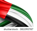 united arab emirates  flag of silk with copyspace for your text or images and white background