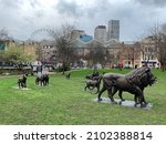 Small photo of Waterloo London, 2022. An event by Bornfree and Artists Gillie and Marc highlighting the plight of African Lions Bornfree is hoping for charitable donations to help them continue their invaluable work