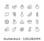 simple set of fruits related... | Shutterstock .eps vector #1201382494