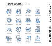 simple set of team work related ... | Shutterstock .eps vector #1327439207