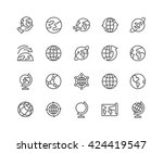 simple set of globe related... | Shutterstock .eps vector #424419547