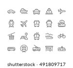 simple set of public transport... | Shutterstock .eps vector #491809717