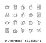 simple set of coffee and tea... | Shutterstock .eps vector #682565341