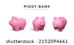 realistic 3d piggy bank set.... | Shutterstock .eps vector #2152094661