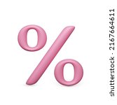 percent icon. pink 3d... | Shutterstock .eps vector #2167664611