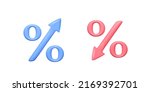 percent with up and down arrow... | Shutterstock .eps vector #2169392701
