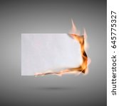 Paper Sheet On Fire. Flaming...
