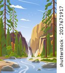 waterfall in a national park in ... | Shutterstock .eps vector #2017671917