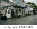 Small photo of Street of Bearskin Neck Rockport Massachusetts, usa - oct, 2022. High quality photo