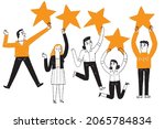 five star rating positive... | Shutterstock .eps vector #2065784834