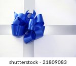 blue ribbon on gift box | Shutterstock . vector #21809083