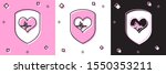 set shield and heart rate icon... | Shutterstock .eps vector #1550353211