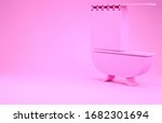 pink bathtub with open shower... | Shutterstock . vector #1682301694