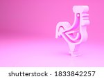 pink french rooster icon... | Shutterstock . vector #1833842257